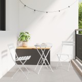 Set Bistro Pliabil 3 Piese Alb Oțel de la vidaXL
