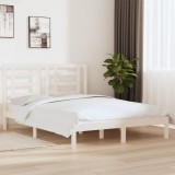 VidaXL Cadru de pat fără saltea, alb, 160x200 cm, lemn masiv pin
