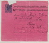 1908 Romania - Intreg postal BUN pentru o carte de vizita telegrafica interna, 1900-1950