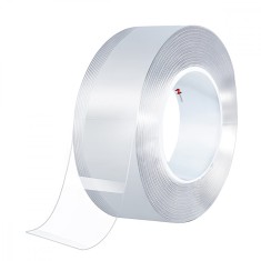 Banda dublu adeziva din silicon, Naimeed D4518, rezistenta la apa, transparenta, latime 3 cm, lungime 2 metri