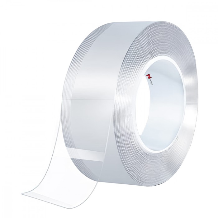 Banda dublu adeziva din silicon, Naimeed D4518, rezistenta la apa, transparenta, latime 3 cm, lungime 2 metri