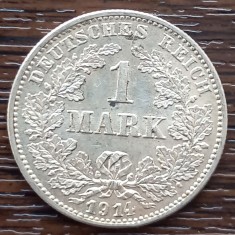 (A256) MONEDA DIN ARGINT GERMANIA - 1 MARK 1914, LIT. G, STARE FOARTE BUNA