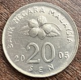 C50 - Moneda foarte veche - Malaezia - 20 sen - 2005