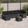 VidaXL Set de canapele pentru grădină 8 pcs Negru Rattan poli 3346823