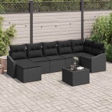 Cumpara ieftin Set de dining pentru grădină cu 8 piese și perne din rattan bej.
