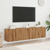 VidaXL Comodă TV de perete, 2 buc. stejar artizanal, 80x30x41 cm