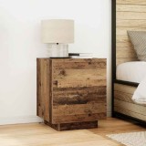 VidaXL Noptiere cu LED-uri, 2 buc., lemn vechi, 45x40x55 cm