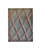 Material imitatie piele tapiterie romb negru/cusatura rosie 1,5mx1m Cod:Y01NR Automotive TrustedCars, Oem