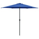 Umbrelă soare de grădină st&acirc;lp aluminiu albastru azur 270x246cm