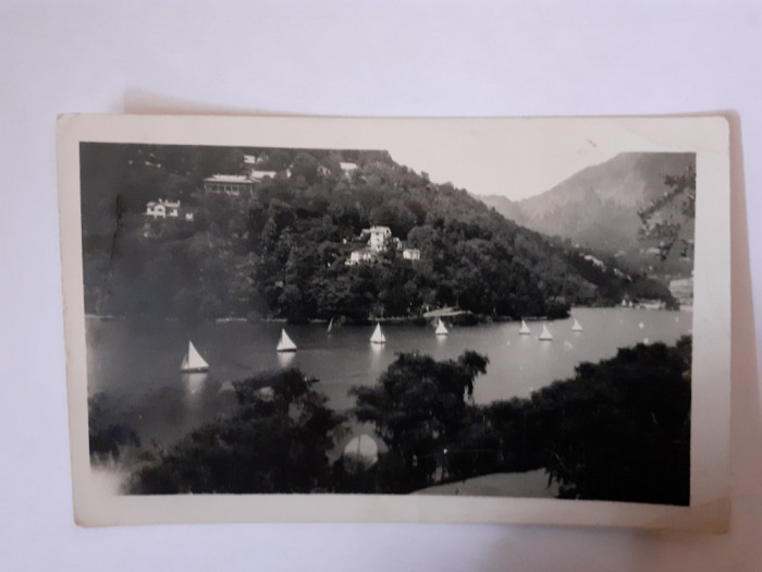 Fotografie dimensiune 6/9 cm cu bărci pe lac &icirc;n Nainital (India) &icirc;n 1942