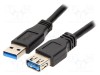 Cablu USB 3.0 LOGILINK A soclu - A mufă nichelat 1m negru 30AWG