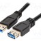 Cablu USB 3.0 LOGILINK A soclu - A mufă nichelat 1m negru 30AWG