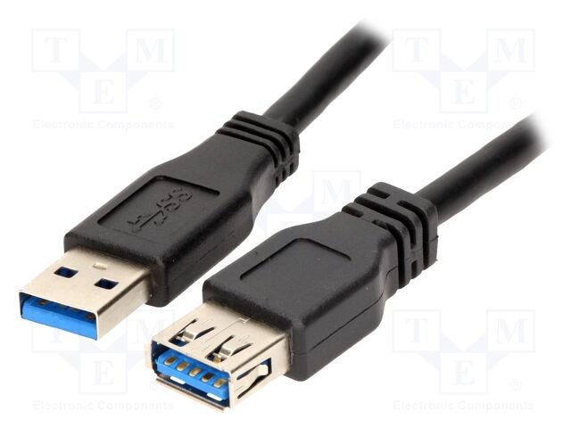 Cablu USB 3.0 LOGILINK A soclu - A mufă nichelat 1m negru 30AWG