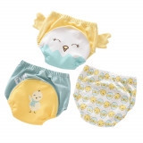 Set 3 chiloti de trecere la olita pentru copii, bumbac, galben/albastru, 9 - 13 kg