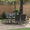 VidaXL Set de masă pentru grădină 9 pcs Negru Oțel