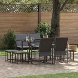 VidaXL Set de masă pentru grădină 9 pcs Negru Oțel