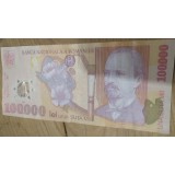 Romania postdecembrista polymer 100000 lei 2001