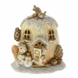 Pumpkin House cu LED Cream Golden 12 cm x 14 cm