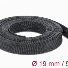 Plasa pentru organizarea cablurilor 5m x 19mm negru, Delock 18850