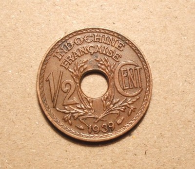 INDOCHINA 1/2 CENTI 1939 foto