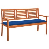 Cumpara ieftin Banca gradina 3 locuri, cu perna, 150 cm, lemn masiv eucalipt