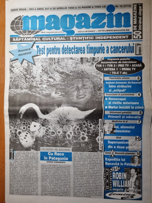 magazin 30 aprilie 1998-art racovita, robin williams