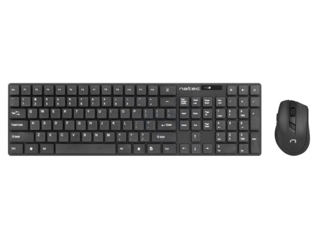 Kit birou negru wireless NATEC USB A US layout 10m