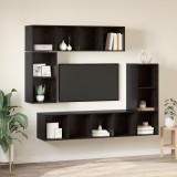 VidaXL Set comodă TV cu depozitare 4 pcs Stejar negru Lemn compozit