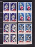 ROMANIA 1966 LP 632 COSMONAUTICA BLOCURI DE 4 TIMBRE MNH, Nestampilat