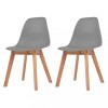 Scaune Bucatarie Gossi, 2 buc, Gri, Plastic &amp; Lemn, 41x45x79 cm, Design Modern, Confortabile, Usor de Asamblat