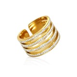 Inel placat cu aur si cristale