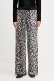 OUI pantaloni culoarea negru, lat, high waist, 93782