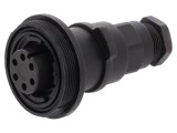 Conector circular BULGIN PXV0740/S mufă mamă 6 pini 5A 277V IP68/IP69K 6-8mm