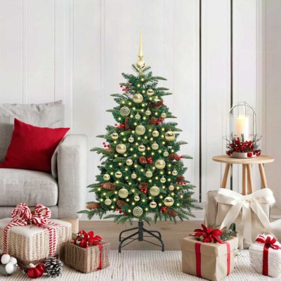 vidaXL Brad de Crăciun artificial Verde 120 cm PVC și metal și plastic 3395536 foto