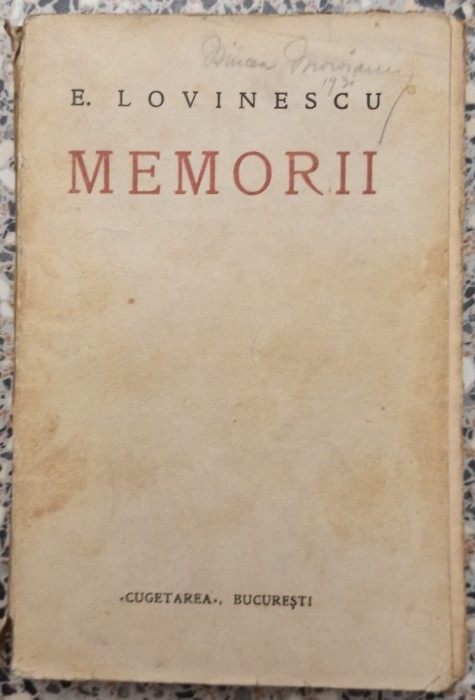 Memorii - E. Lovinescu// anii &#039;30