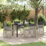 vidaXL Set de masă pentru grădină 5 pcs Gri deschis poliratan 3380638