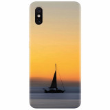 Husa silicon pentru Xiaomi Mi 8 Pro, Wind Sail Boat Ocean Sunset