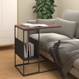 vidaXL Masă laterală, negru, 55x36x59,5 cm, lemn compozit