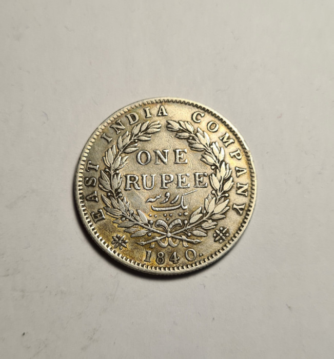 East India Company 1 One Rupee 1840 Regina Victoria