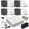 Sistem supraveghere video cu UPS 4 camere exterior 5MP cu IR 40M full accesorii cu HARD 1TB live internet SafetyGuard Surveillance
