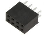 Conector şiruri pini soclu mamă 2,54mm 8 PIN THT pentru PCB