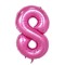 Balon din Folie Cyrax, Cifra 8, 81 cm, Pentru Aer sau Heliu, Bulk, Roz