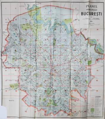 Planul Municipiului Bucuresti, 1939, ULISSE SIMBOTEANU SI M. D. MOLDOVEANU foto