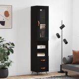 VidaXL Dulap &icirc;nalt, negru, 34,5x34x180 cm, lemn prelucrat