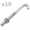 Șurub de fixare tip J cu piuliță și șaibă, M8x100 mm, 25 seturi