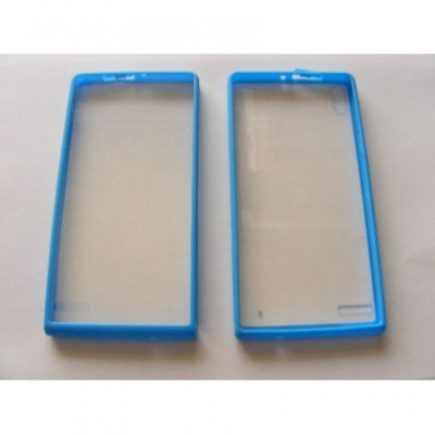 Husa Capac Silicon Huawei Ascend P6 Blue / Transparent (MD) foto