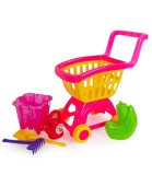 Carucior de Cumparaturi cu Set de Joaca Nisip 3 Culori