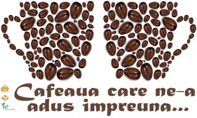 Sticker bucatarie - Cafeaua care ne-a adus impreuna - 70x40 cm foto