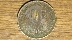 Camerun francez - raritate coloniala - 1 franc 1926 - frumos patinata multicolor ! - stare mult mai buna ca in poza