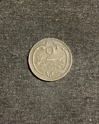 Moneda 2 heller 1902 Austria foto
